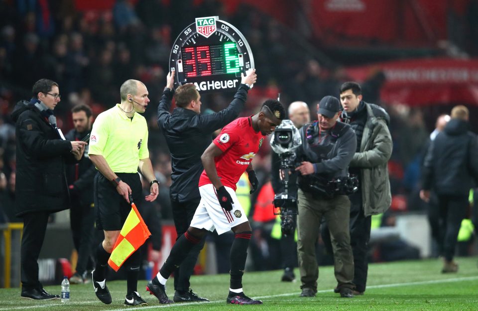  Pogba replaced the injured McTominay at half-time against Newcastle