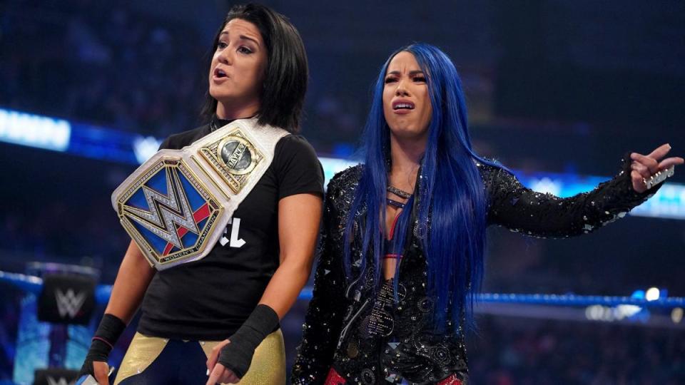  Sasha Banks (right) was a no-show at the Royal Rumble due to injury