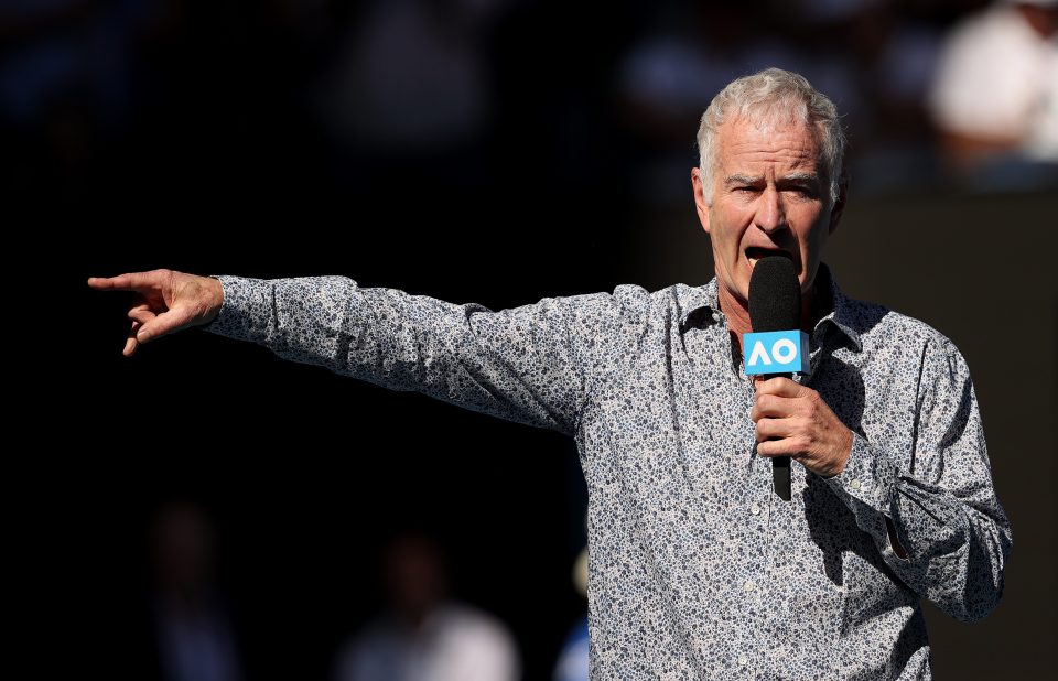  McEnroe is working in a television role at the Open