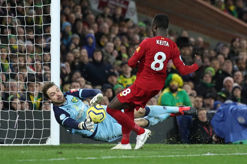  Keita, 25, has started just four Premier League matches this season