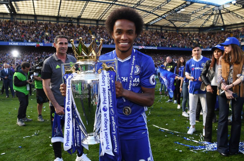  Willian has won five trophies at Chelsea, including two Premier League titles