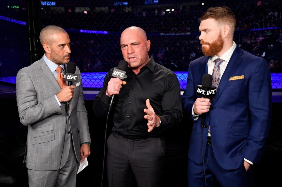  Joe Rogan (middle) is a regular commentator for the UFC