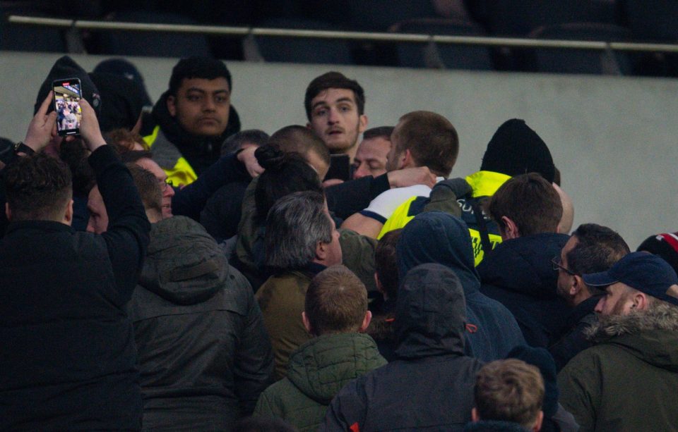  The incensed England ace had to be restrained