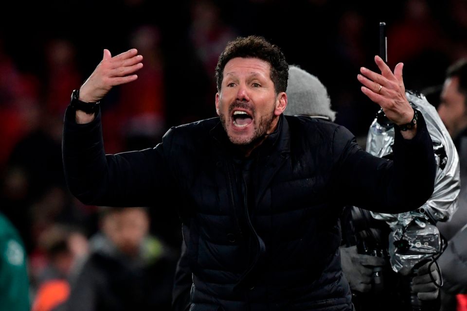  Diego Simeone's Atletico Madrid stunned Liverpool at Anfield
