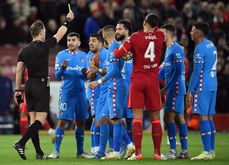 While the rest of the Atletico players, including Suarez, lost their heads in the first half