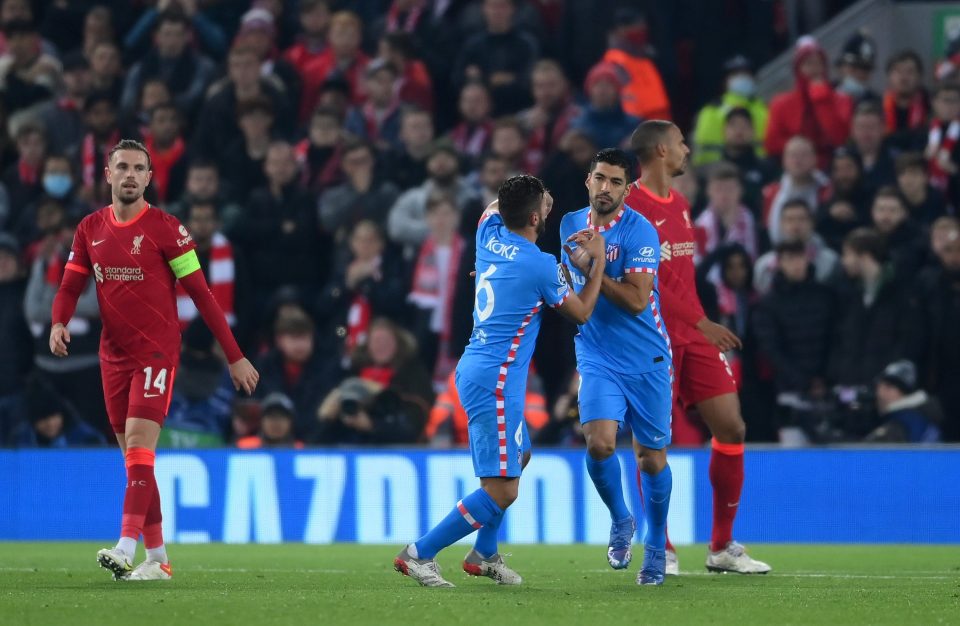 Suarez thought he'd got on the scoresheet but the goal was ruled out