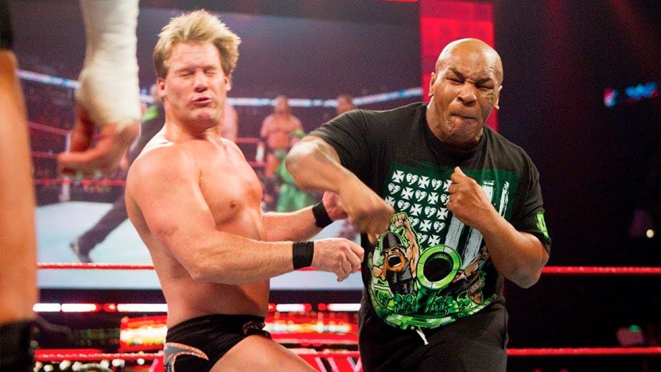 Mike Tyson knocking out Chris Jericho on RAW