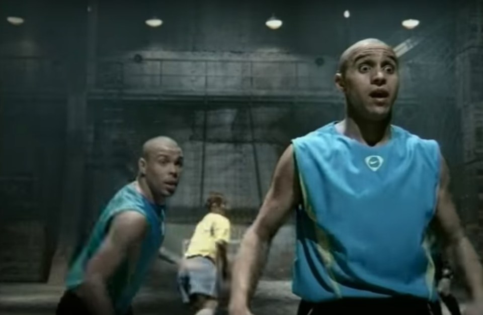  Ronaldo and Roberto Carlos react as Luis Figo breaches the boat's hull