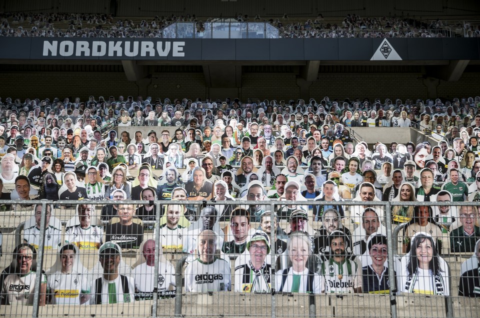  Borussia Moenchengladbach have put cardboard fans in their stadium to make up for having no real supporters in attendance