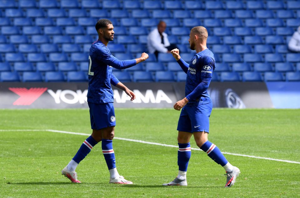  Loftus-Cheek (left) played a starring role in Chelsea’s 7-1 win over QPR before the Premier League restarted