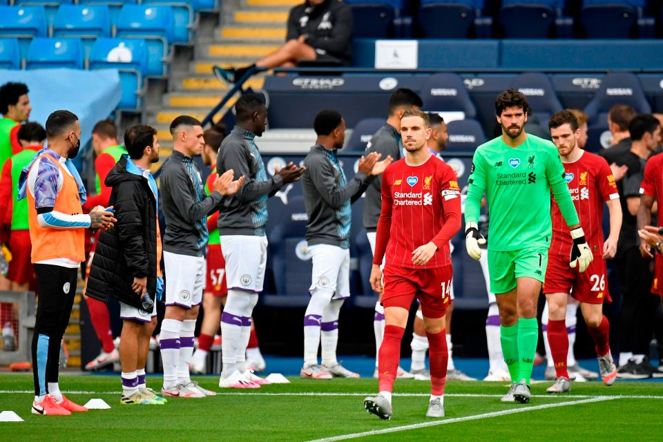 Liverpool were given a guard of honour at the Etihad when they had won the league early in 2020
