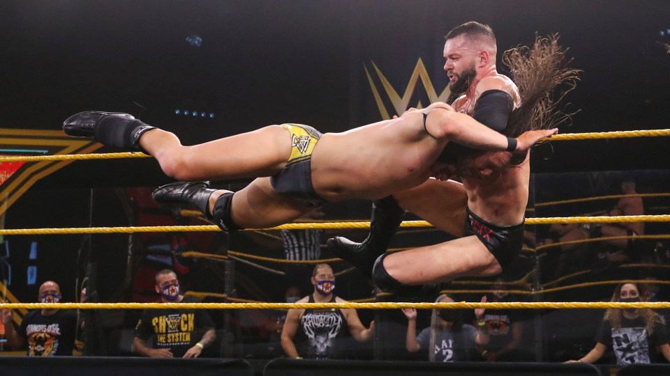  Finn Balor secured the win from the top rope
