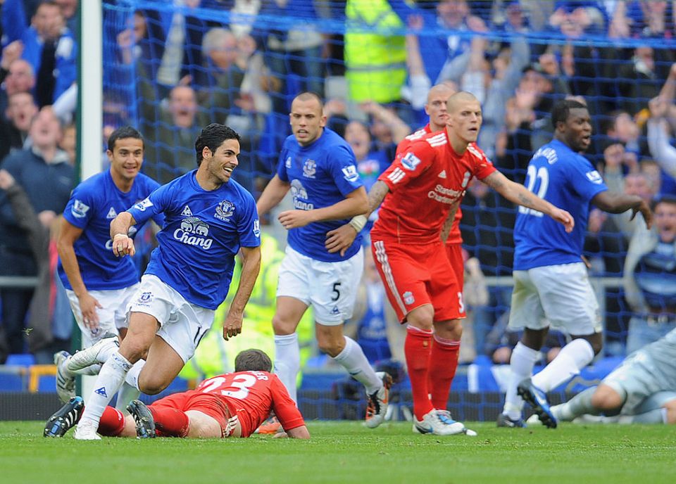  Arsenal boss Mikel Arteta was on target when Everton last won against Liverpool