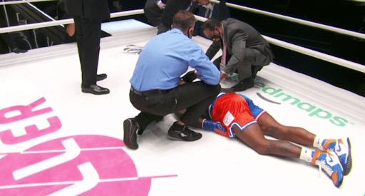 Robinson was down for a while, but recovered after receiving medical attention