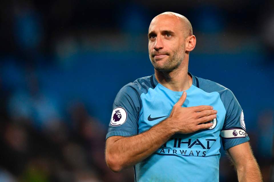 Zabaleta played in the Premier League for 12 years for Man City and West Ham
