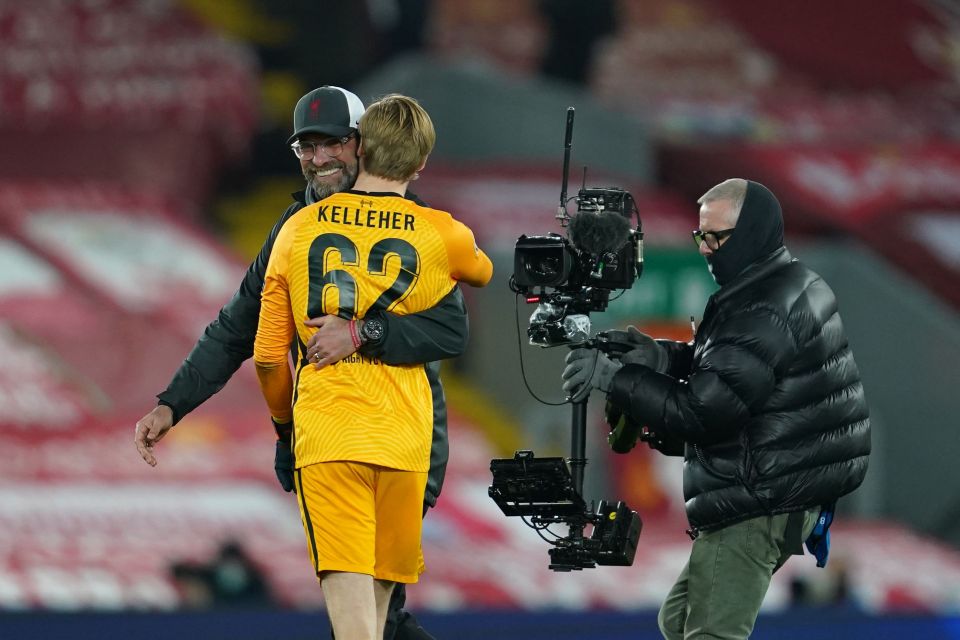  Klopp gave Kelleher one of his famous bear hugs