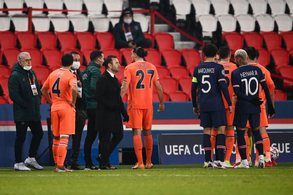 The PSG and Istanbul Basaksehir players walked off