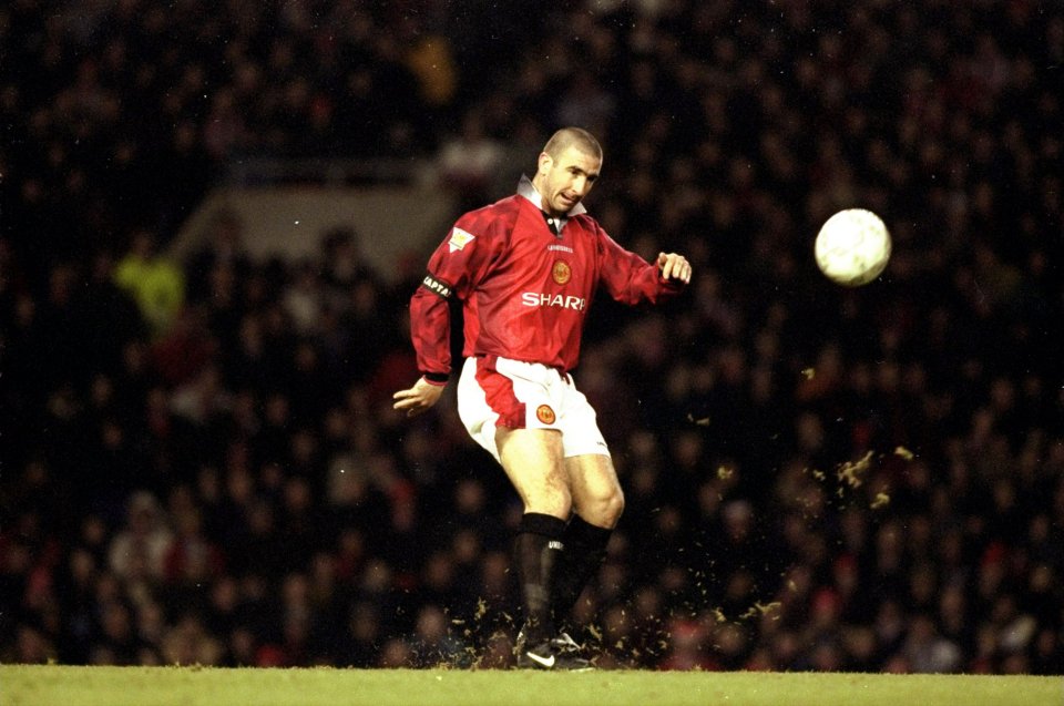 Eric Cantona scores his famous chip against Sunderland
