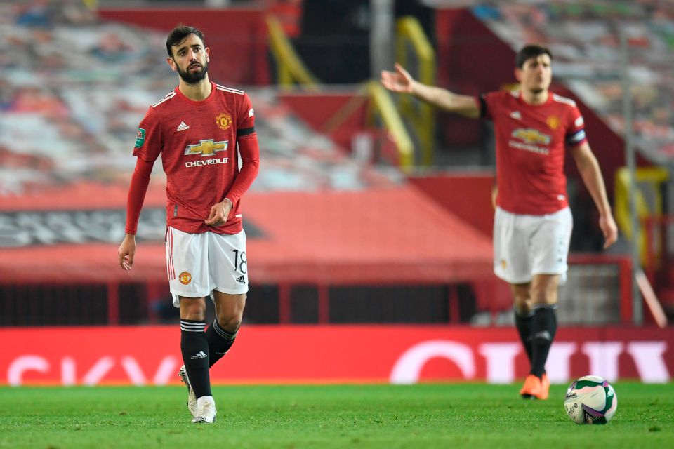  Bruno Fernandes was unable to inspire Manchester United on Wednesday night