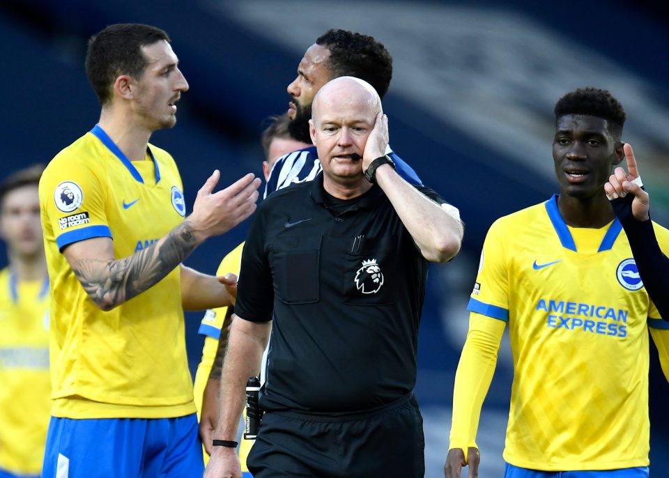  Brighton lost a dramatic clash against West Brom - with referee Mason stealing the headlines