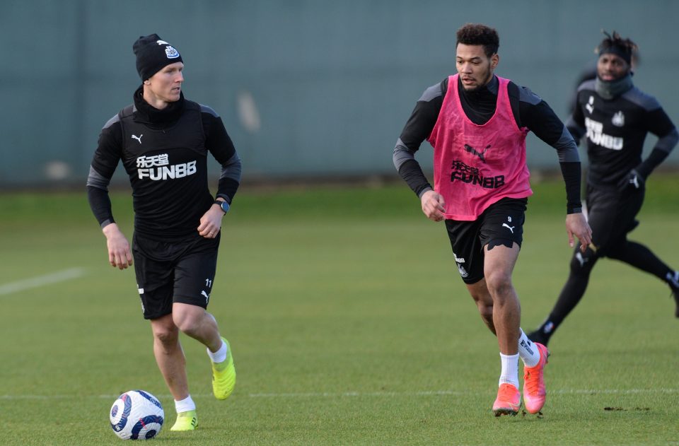  Ritchie (left) was a second-half substitute against Wolves last weekend and was criticised for not getting tactical instructions across quick enough