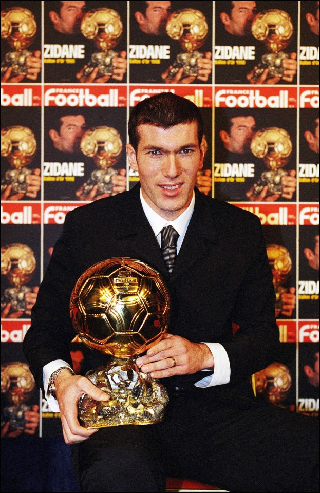 Zidane won the Ballon d'Or after his role in France's 1998 World Cup win