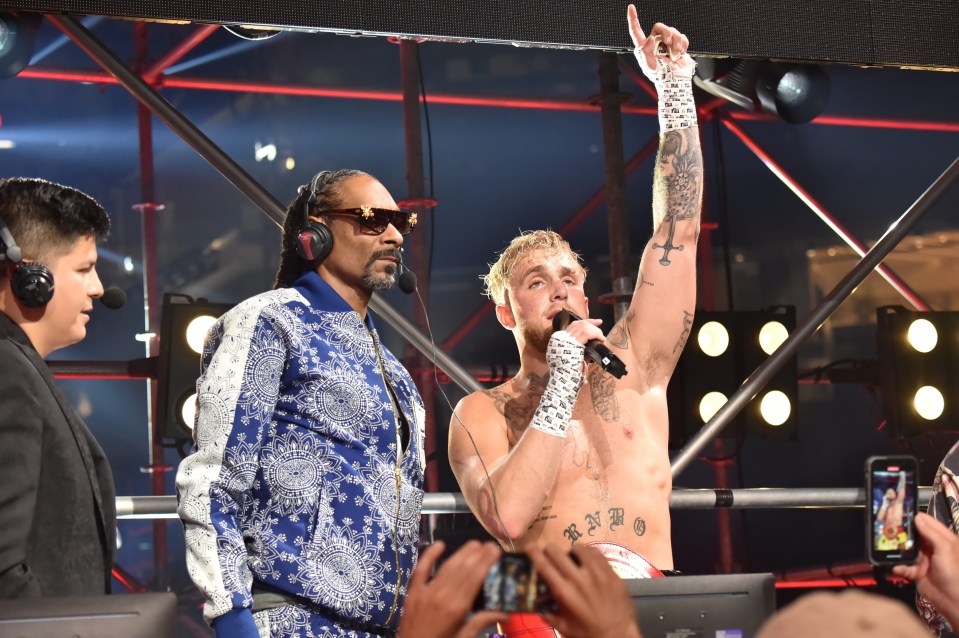 Paul celebrated with Snoop Dogg in the commentary booth straight after knocking Askren out