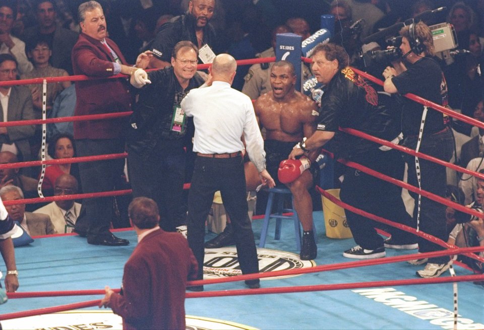 Tyson lost his cool when disqualified for biting Holyfield's ear, but later delivered one of his most famous post-fight rants