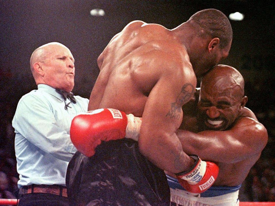 Tyson was disqualified for biting Holyfield in their rematch
