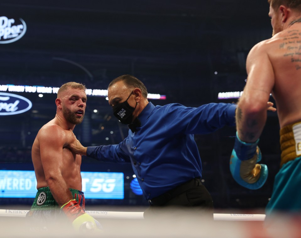 Saunders was left with multiple fractures around his right eye socket after his fight with Canelo