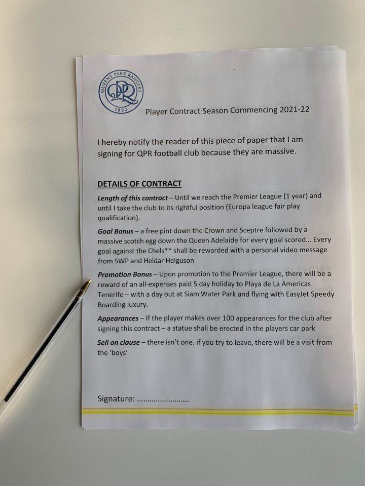 Although we suspect this 'contract' won't do the trick!