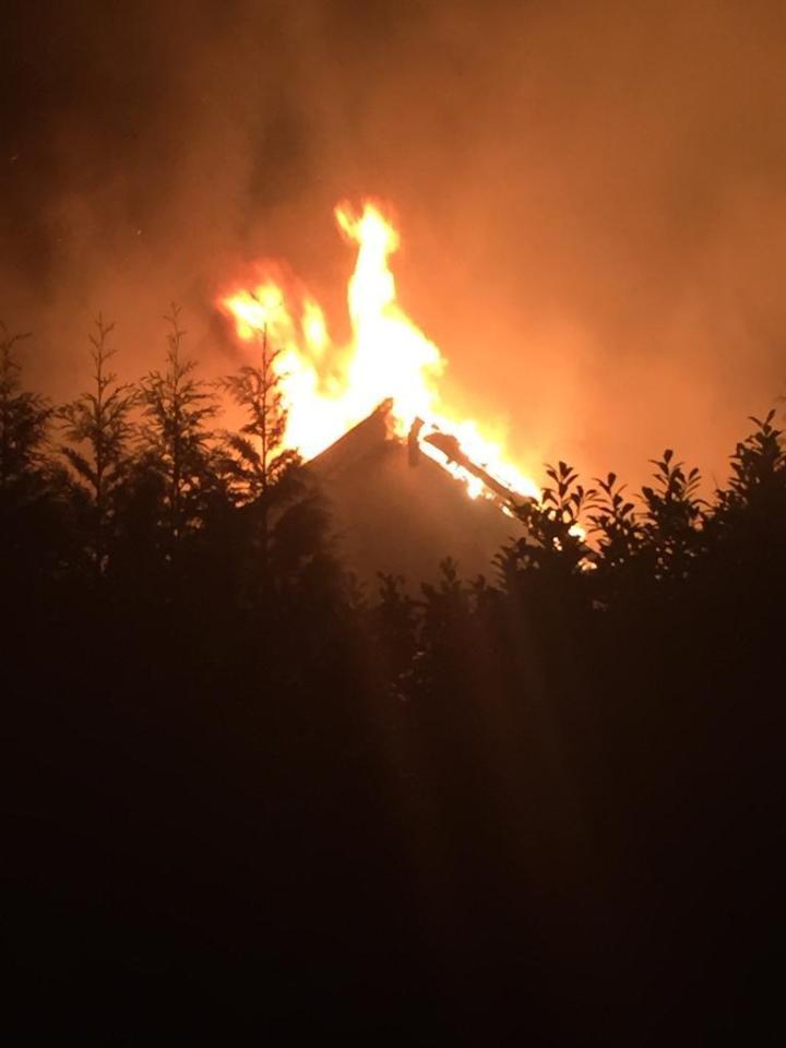 The fire spread rapidly to his house