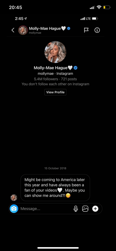 Paul claims Molly-Mae did slide into his DMs