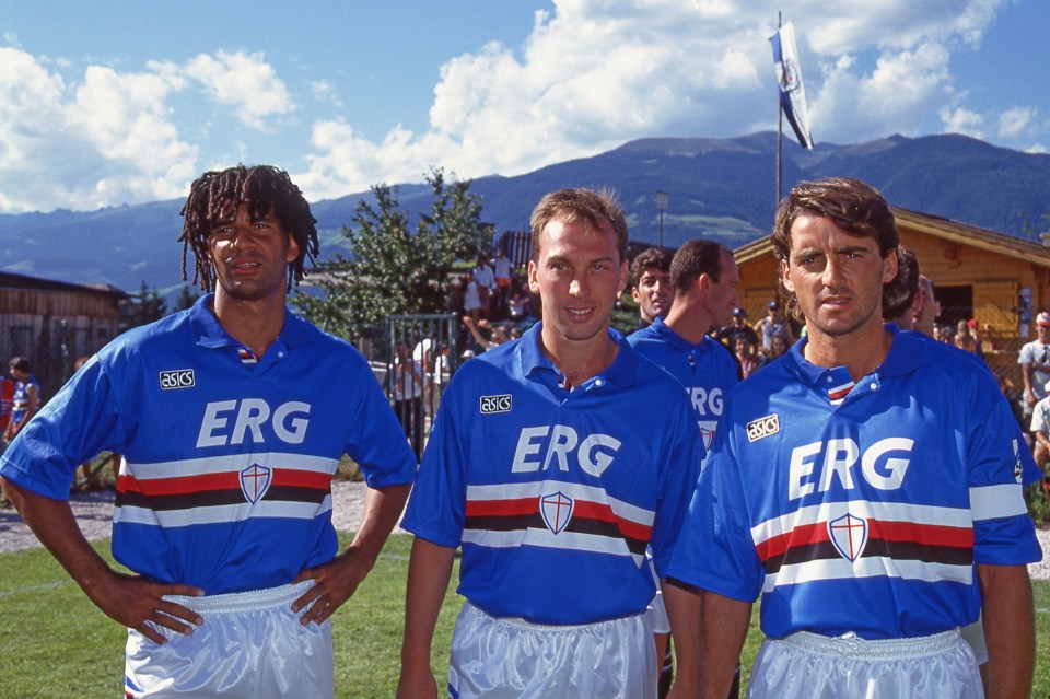 Ruud Gullit (left) and Roberto Mancini (right) were others Saunders finished ahead of