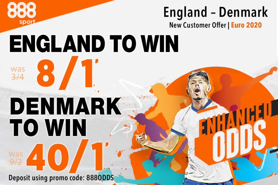 888 Sport special: Get England at 8/1 or Denmark at 40/1