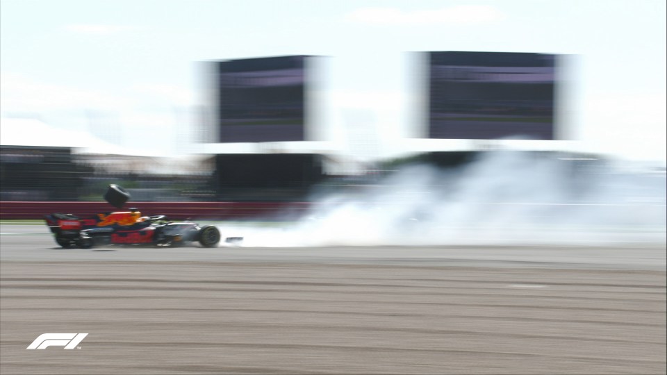 Verstappen smashed into the tyre barrier at 180mph