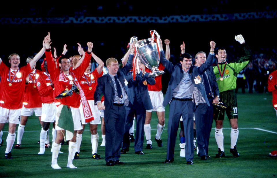 Keane eventually got his hands on the Champions League trophy