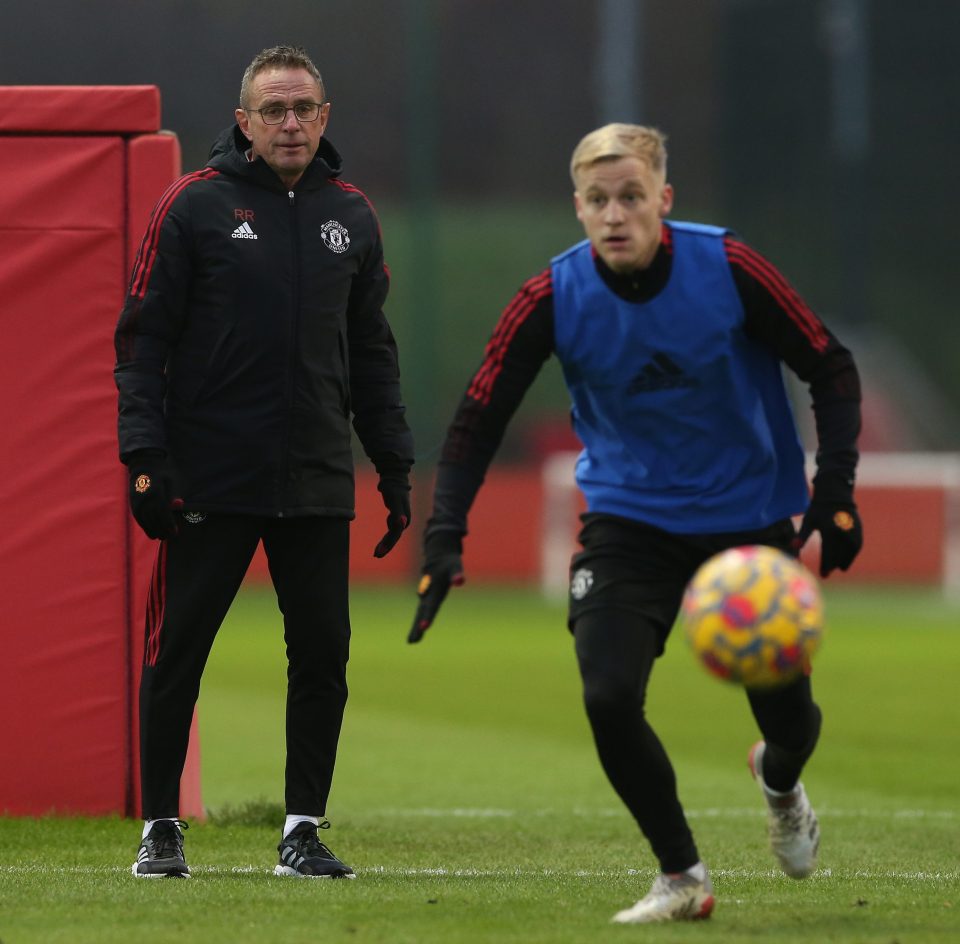 van de Beek will hope to impress Rangnick having come off the bench against Palace
