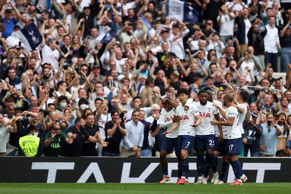 The goal was met with great celebrations from the packed Tottenham Hotspur Stadium