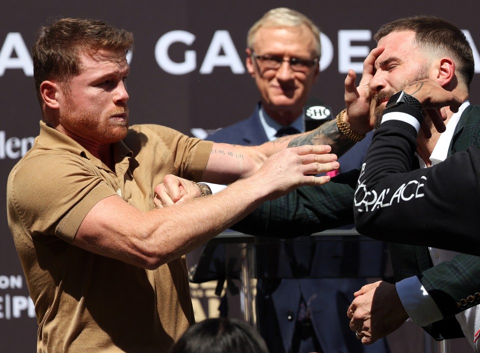 Canelo and Plant traded blows at their first press conference