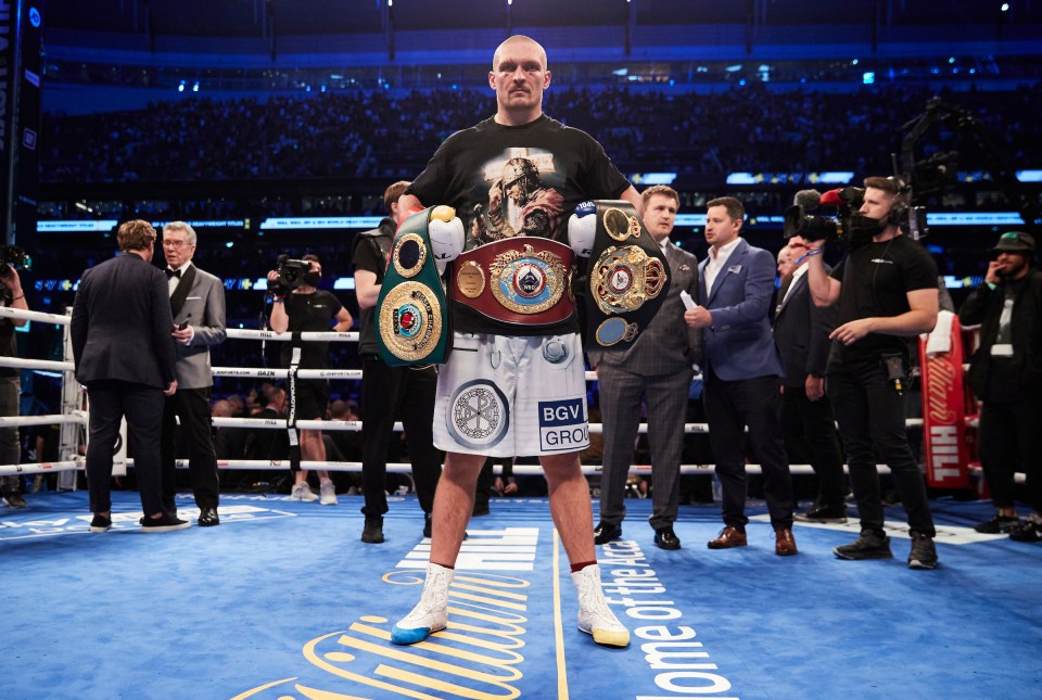 Usyk was the undisputed WBA, WBC, IBF and WBO cruiserweight world champion, and is now WBA, IBF and WBO heavyweight champion