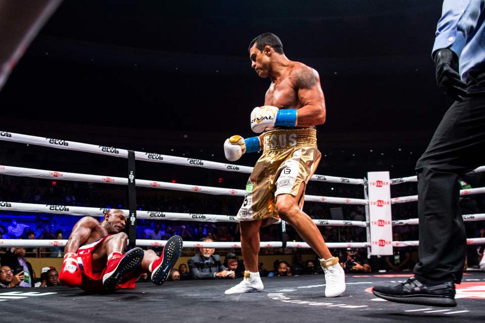 Holyfield was knocked down and stopped in a cruel couple of minutes