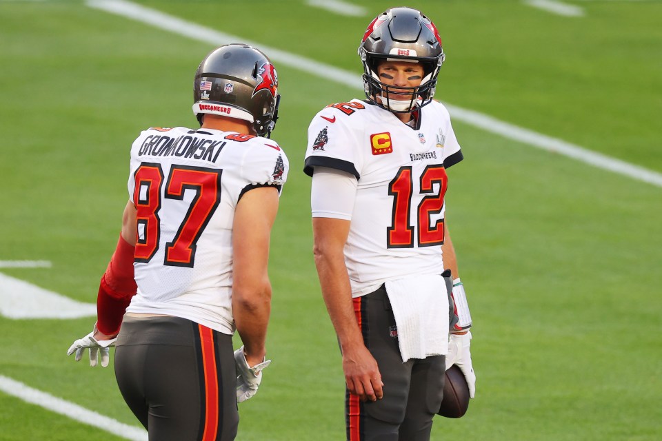 Gronkowski and Brady at Super Bowl LV this year