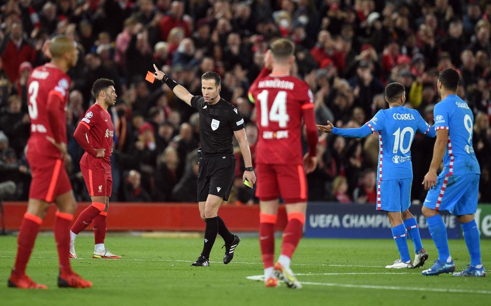 Atleti were reduced to ten men just before half time