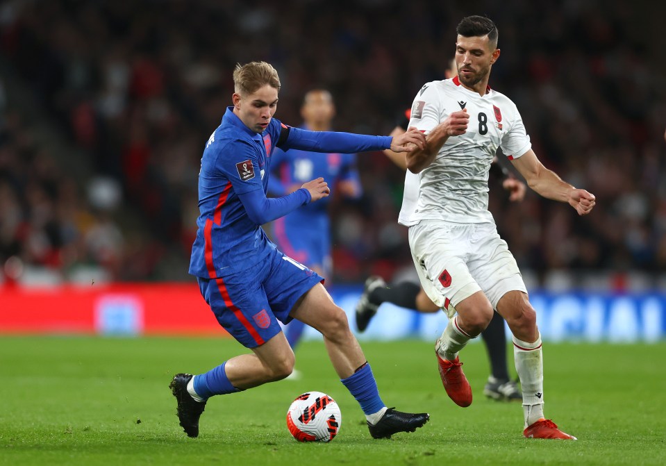 Smith-Rowe got his first minutes as a senior England international