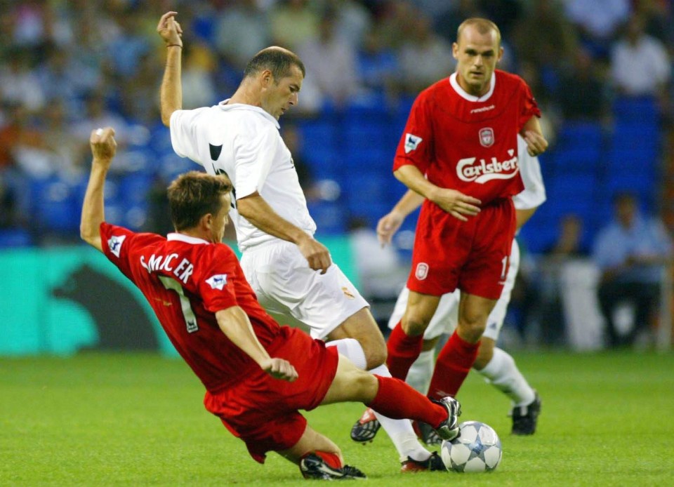 Murphy did get the chance to play against Zidane - but only in a 2-0 friendly defeat to Real Madrid in 2002