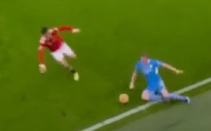 Ronaldo lunged at De Bruyne in the dying moments
