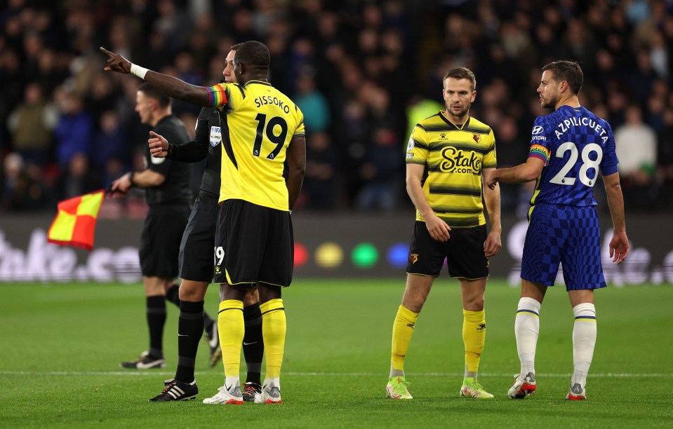 The referee was quickly alerted to a problem in the crowd