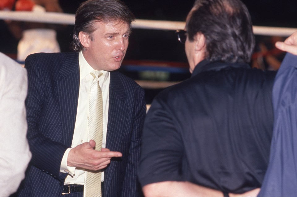 Former President Trump joined the A-List cast that, as well as John McClane, included Jack Nicholson, right, Sean Penn and Rocky himself Sylvester Stallone
