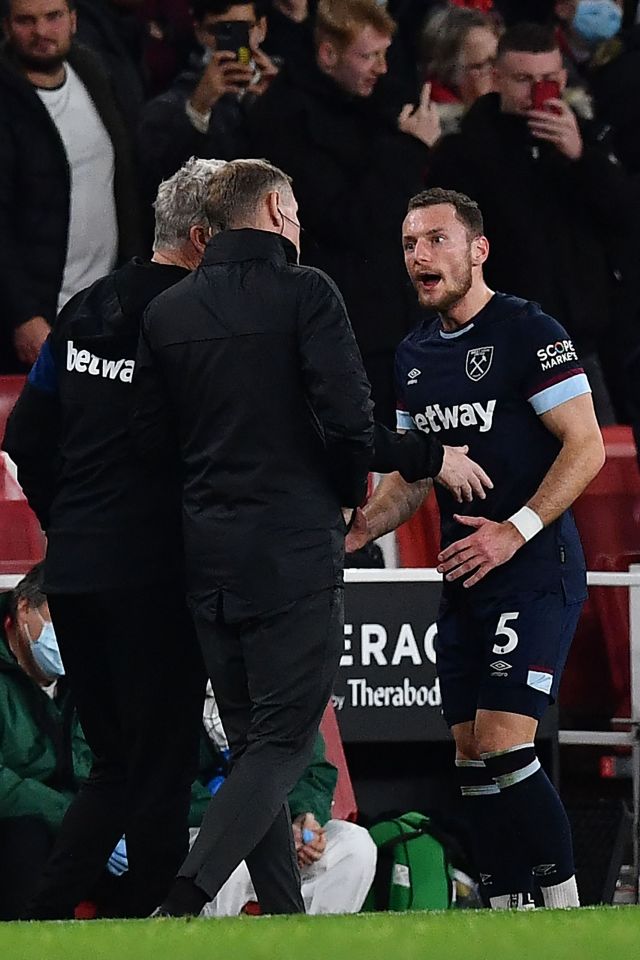 Coufal exchanged words with the fourth official as he left the pitch